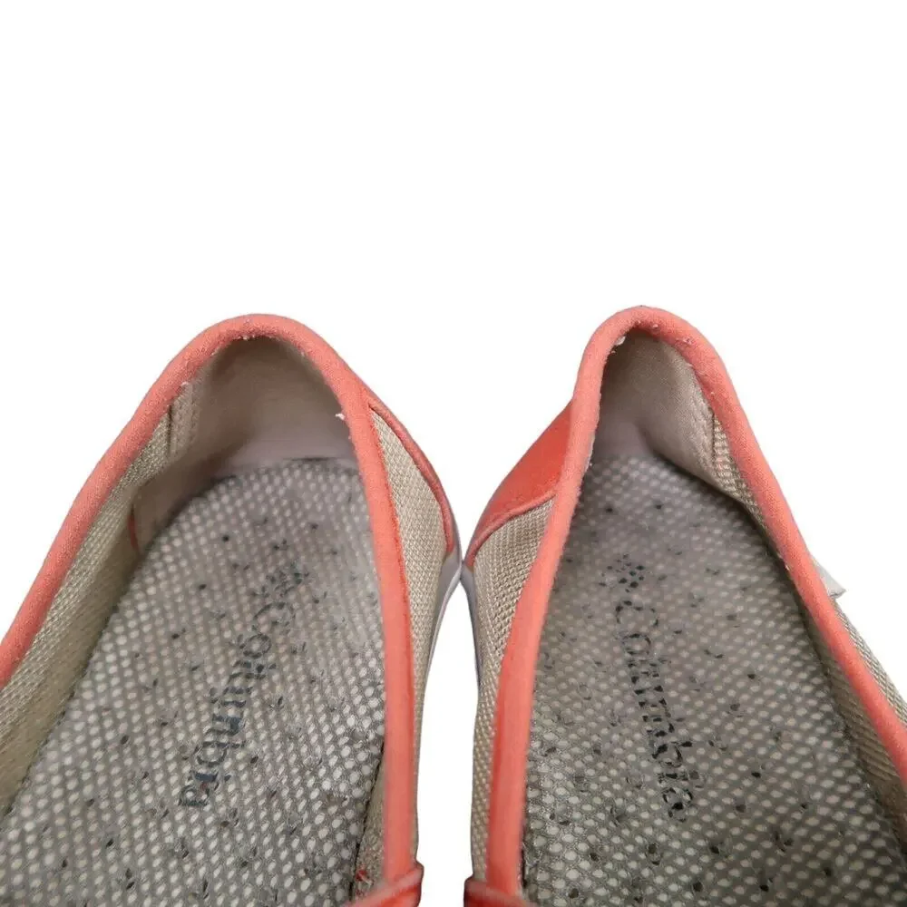 Columbia Shoes Womens 8 Flats Slip On Vulc N Vent Casual Sneaker Canvas Mesh